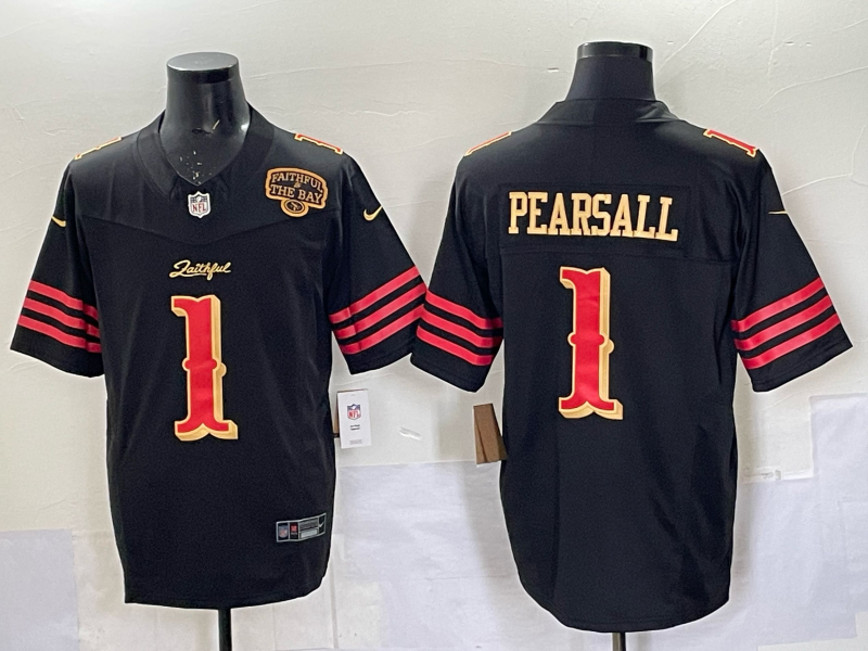 Men San Francisco 49ers #1 Pearsall black Limited Nike NFL 2025 Jersey 008